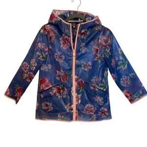 Joules Kids Floral Raincoat Waterproof Hooded Jacket Girls 8